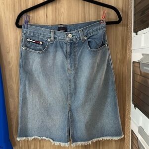 Tommy Hilfiger Light Blue A-Line Denim Skirt